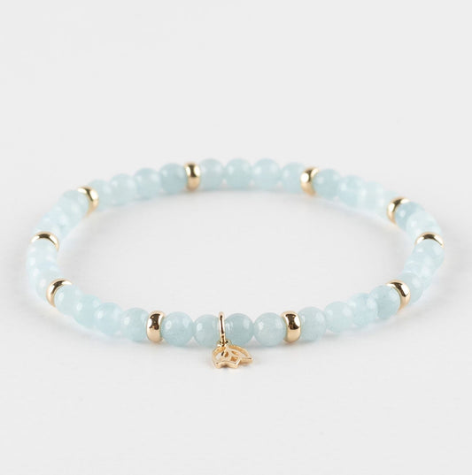 Y&G edelstenen armband | Aquamarijn & 14K goud