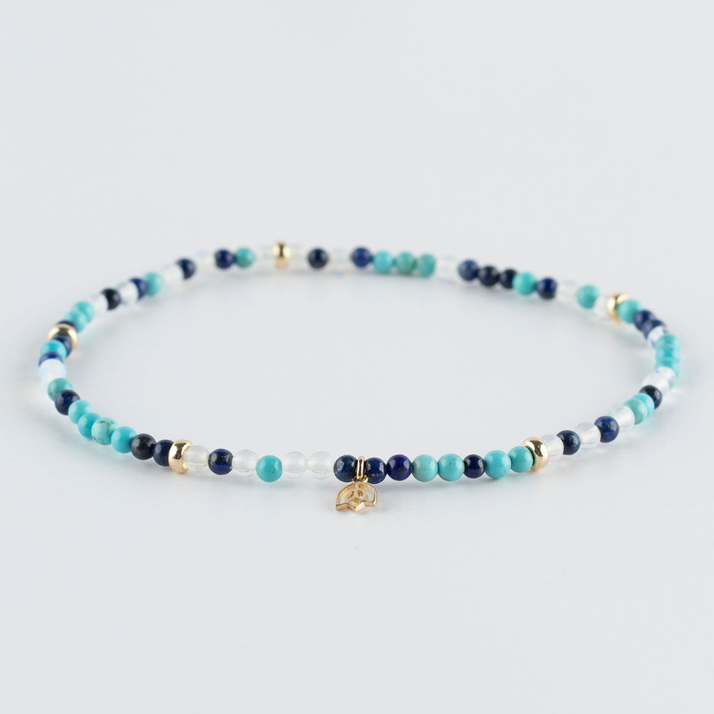 Y&G Blue Ocean | Enkelbandje & 14k goud