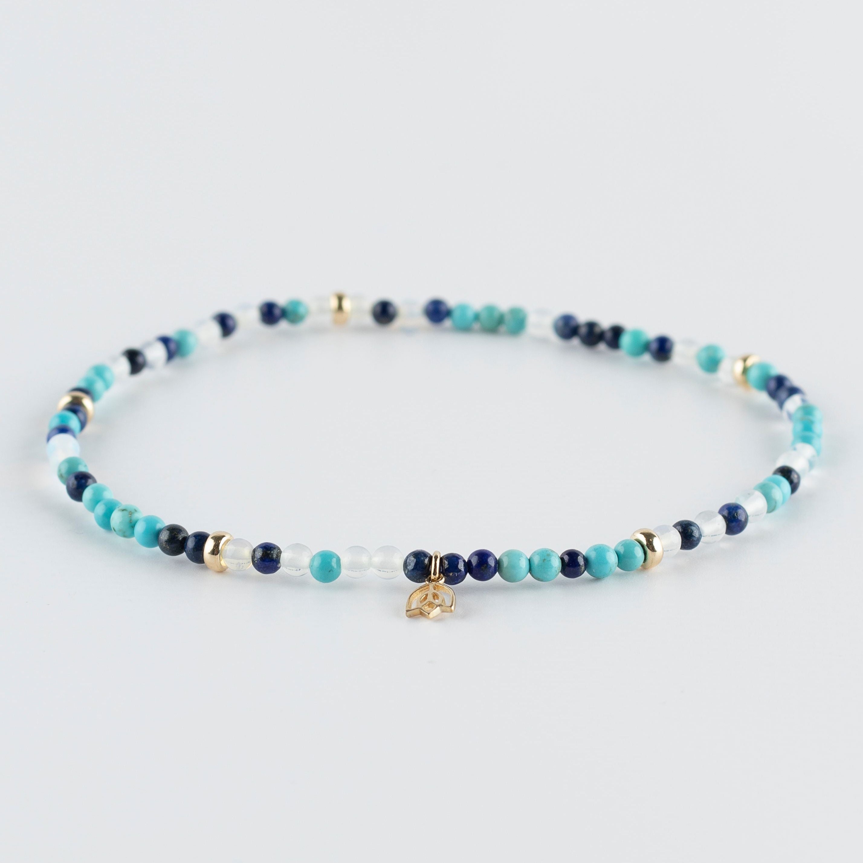 Y&G Blue Ocean | Enkelbandje & 14k goud