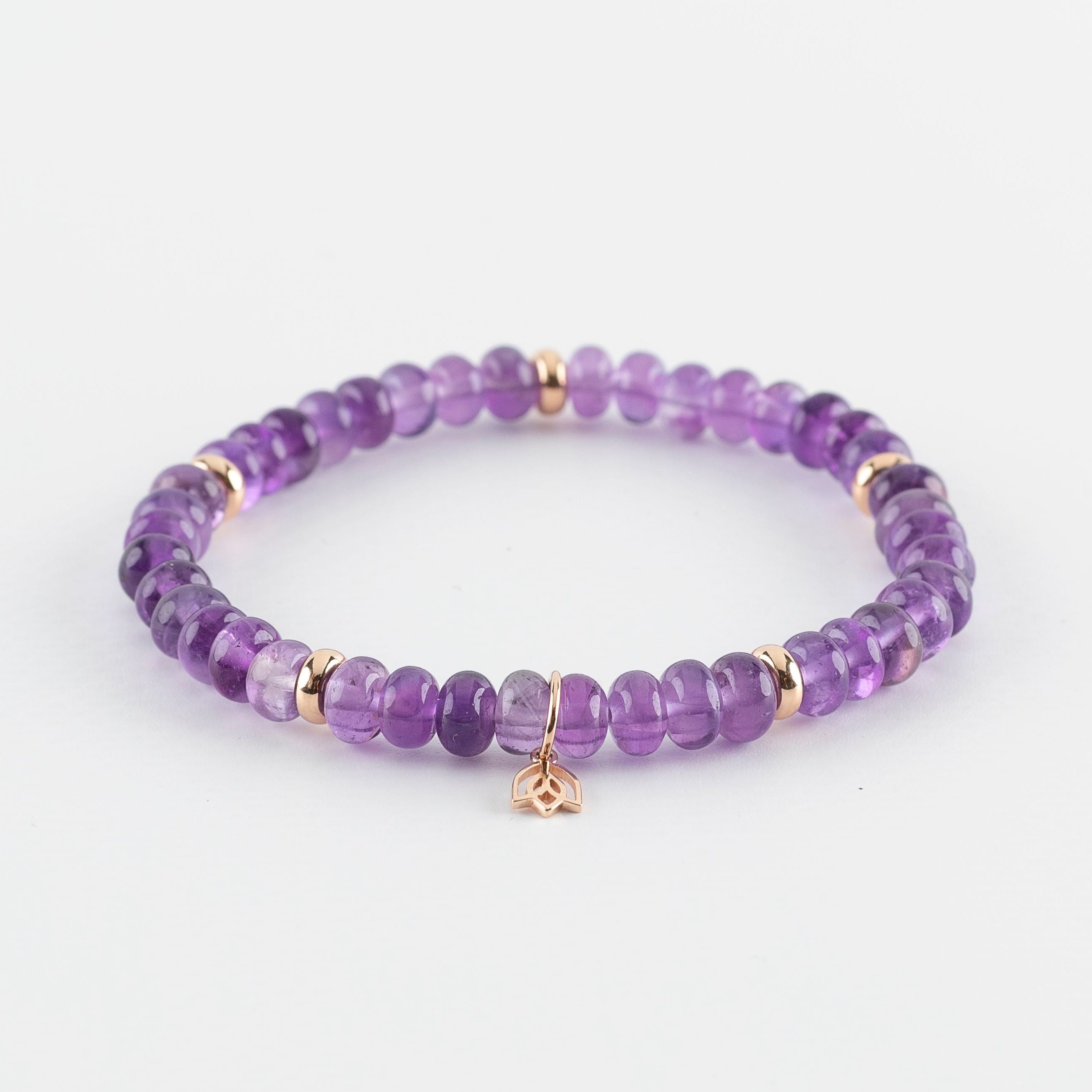 Y&G edelstenen armband | Amethyst & 18k roségoud
