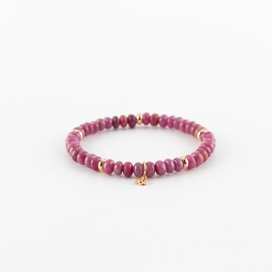 Y&G edelstenen armband | Robijn & 18k roségoud