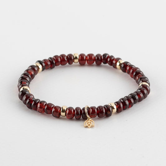 Y&G edelstenen armband | Granaat & 14k goud