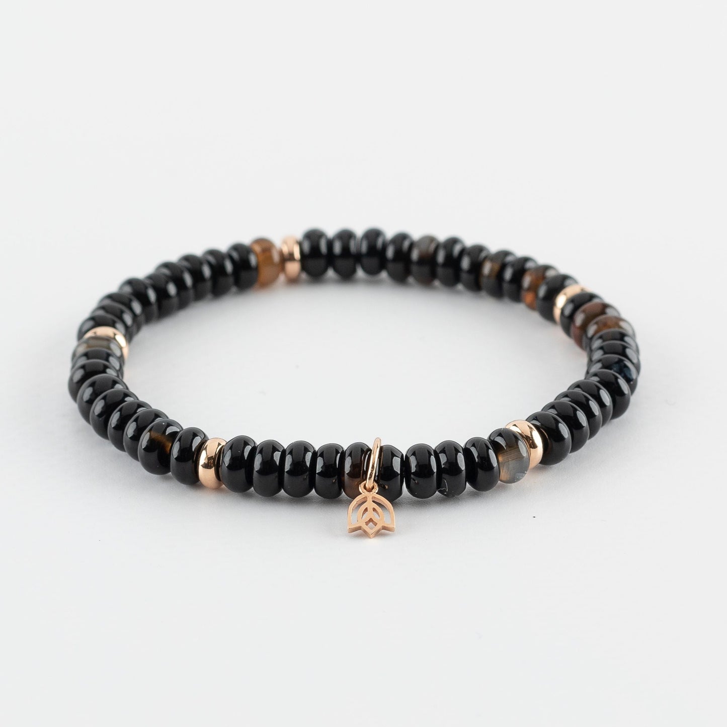Y&G edelstenen armband | Rookkwarts & 18k roségoud