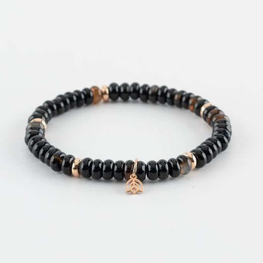 Y&G edelstenen armband | Rookkwarts & 18k roségoud