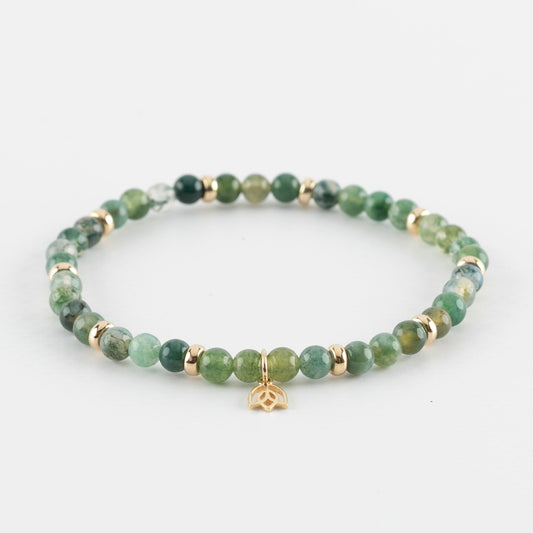 Y&G edelstenen armband | Mos Agaat & 14K goud