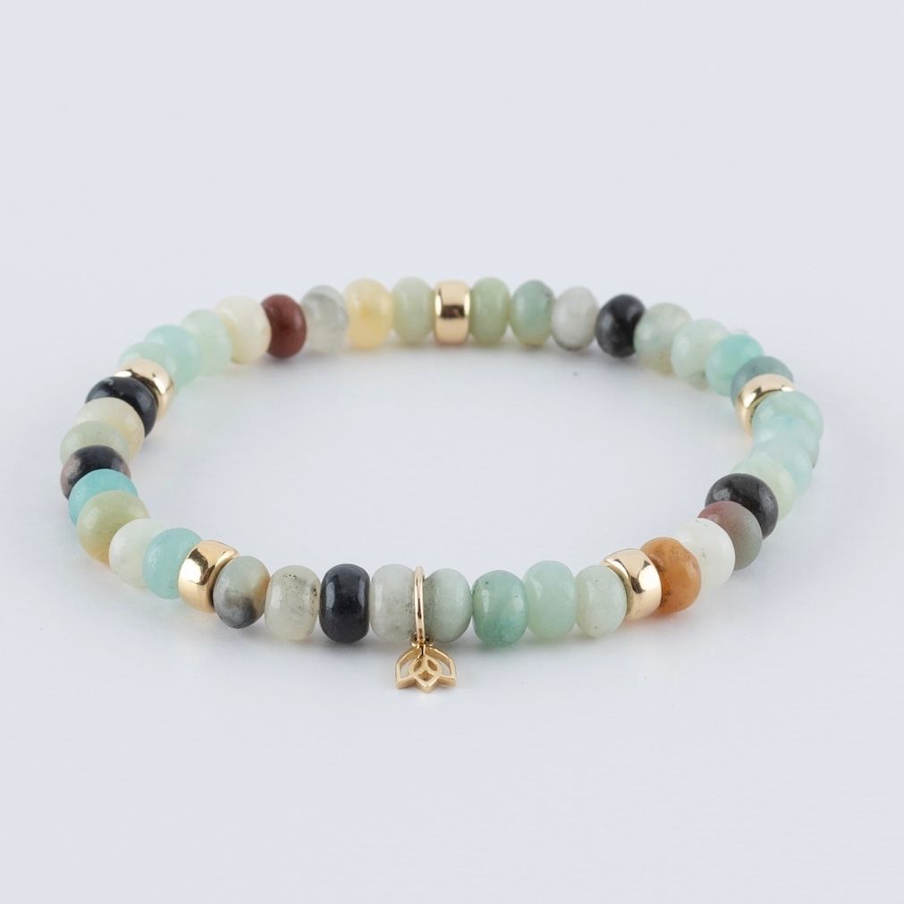 Y&G edelstenen armband | Amazoniet & 14k goud