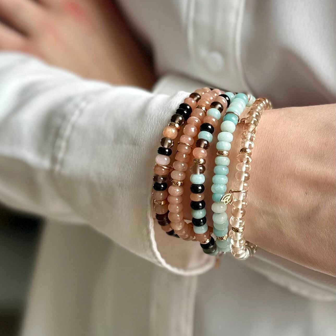 Y&G edelstenen armband | Imperial Topaas & 18k roségoud