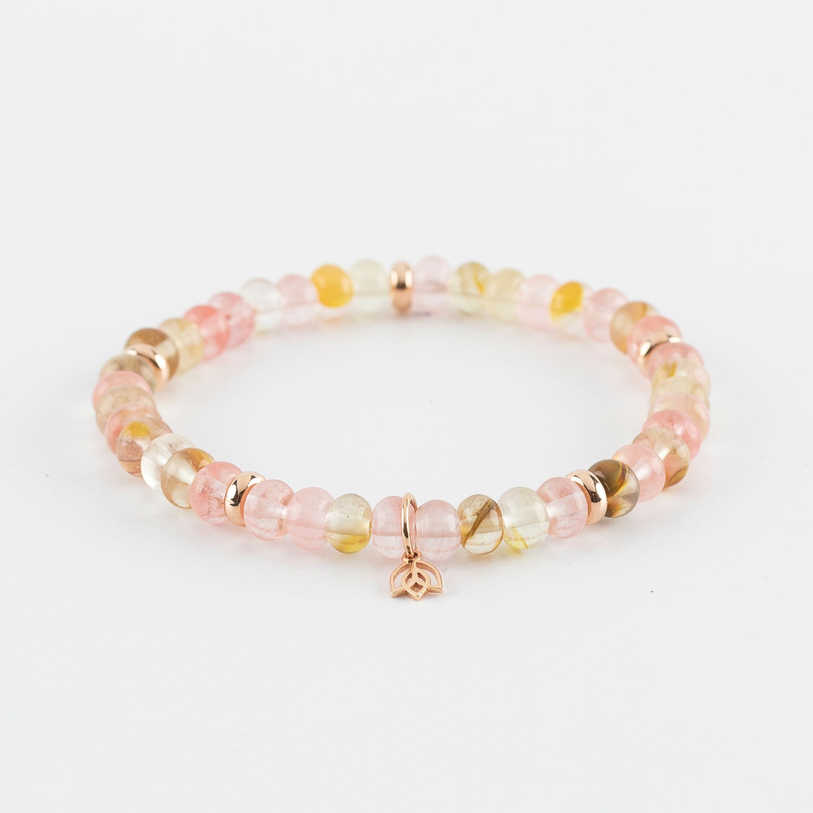 Y&G edelstenen armband | Watermeloen Toermalijn & 18k roségoud