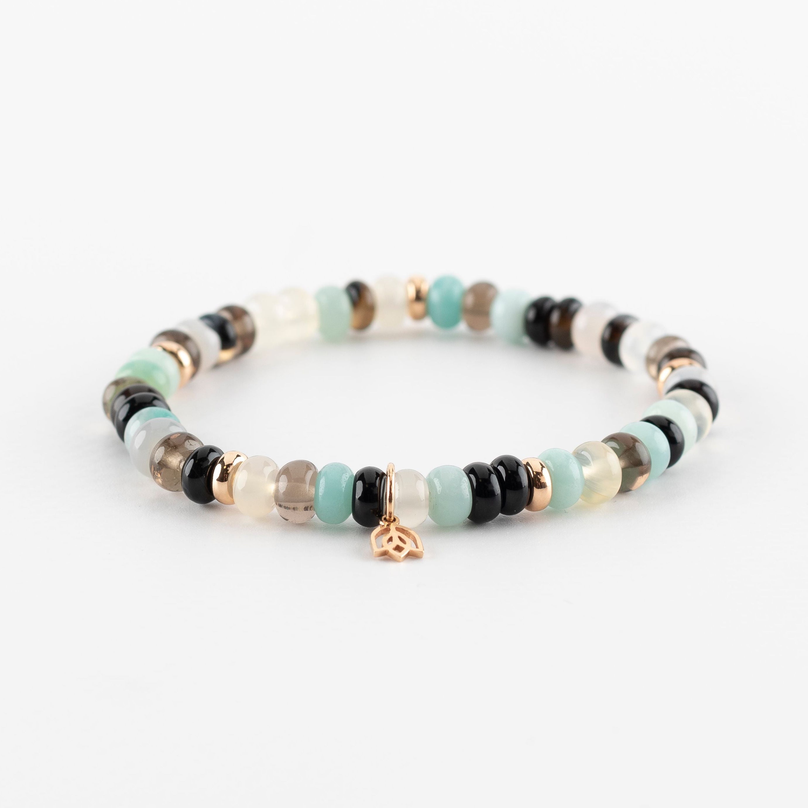 Y&G Midnight Waves | Edelstenen armband & 18k roségoud