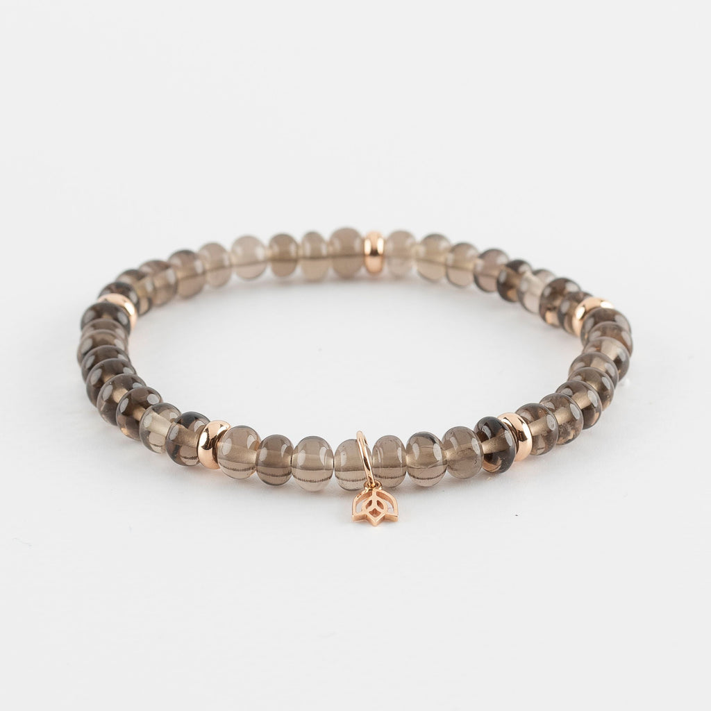 Y&G edelstenen armband | Theekwarts & 18k roségoud