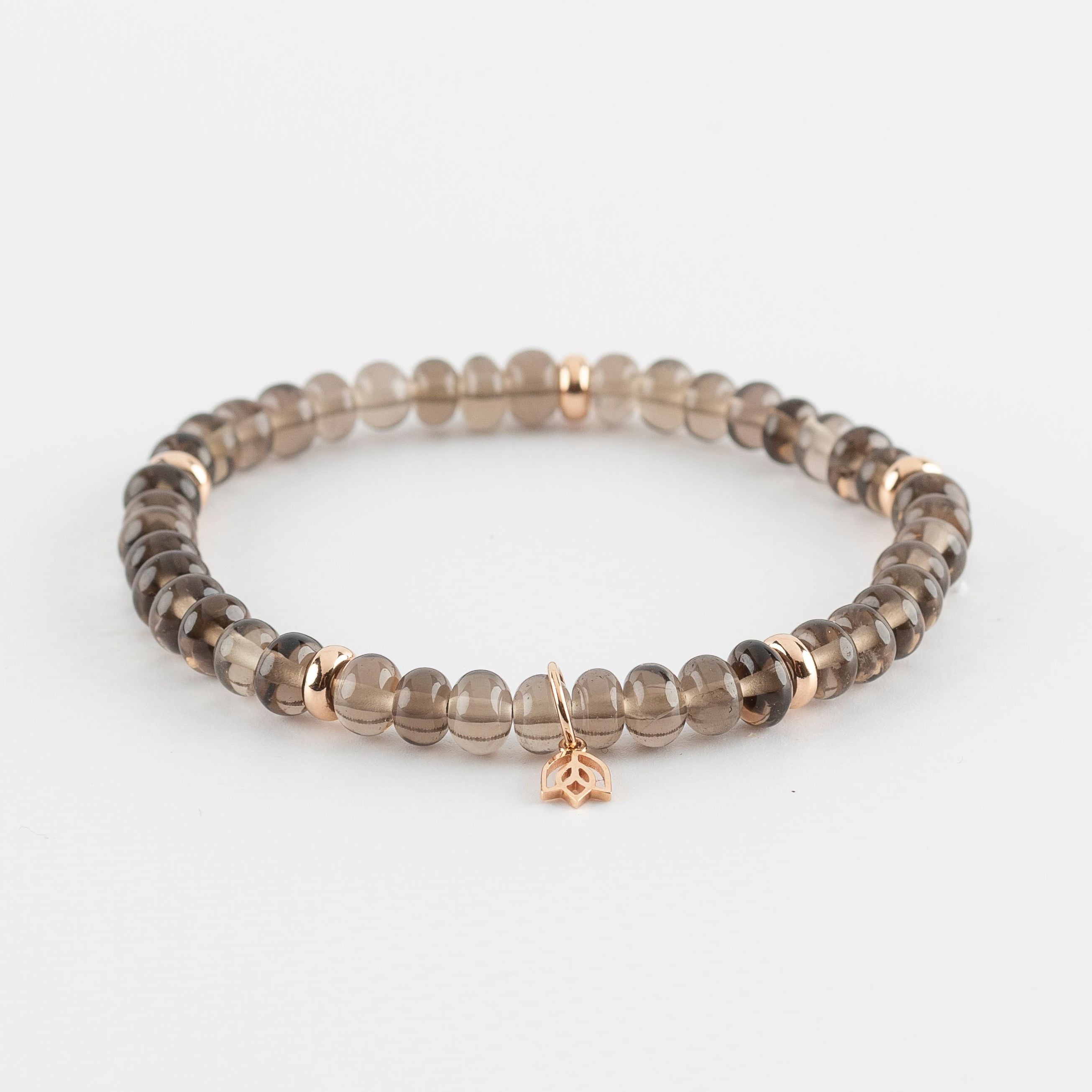 Y&G edelstenen armband | Theekwarts & 18k roségoud