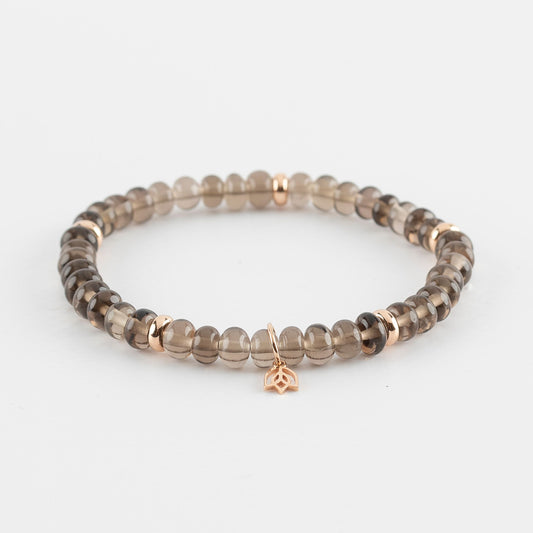Y&G edelstenen armband | Theekwarts & 18k roségoud