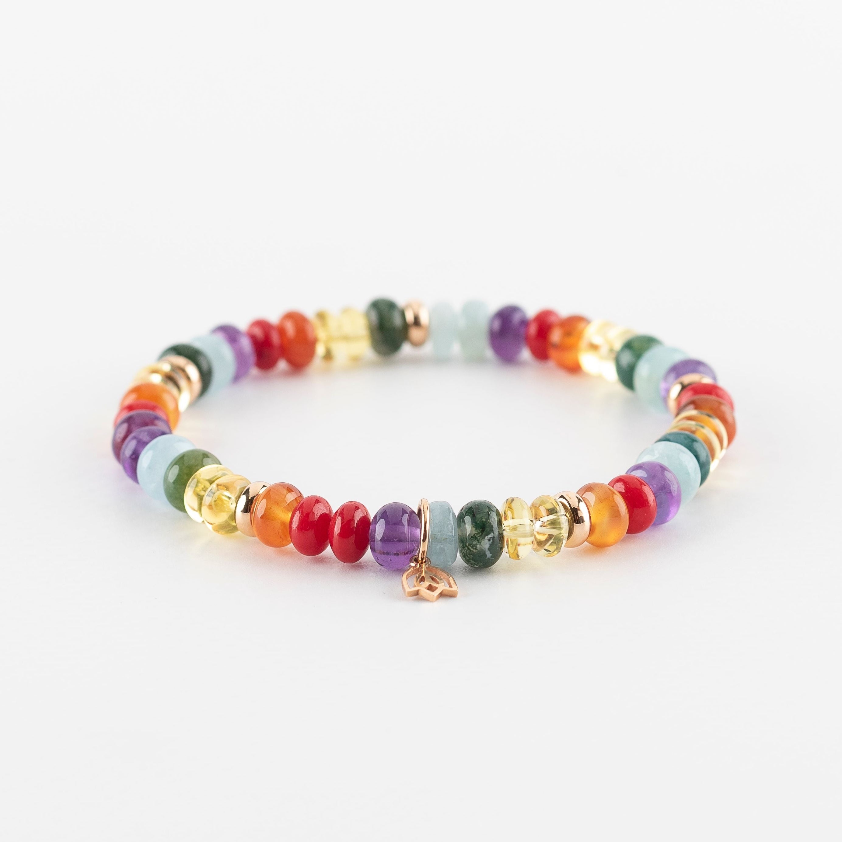 Y&G Rainbow | Edelstenen armband & 18k roségoud