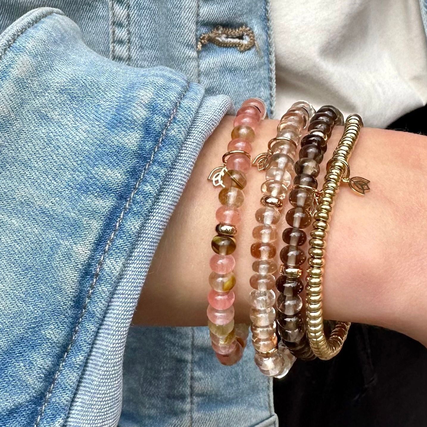 Y&G edelstenen armband | Imperial Topaas & 18k roségoud