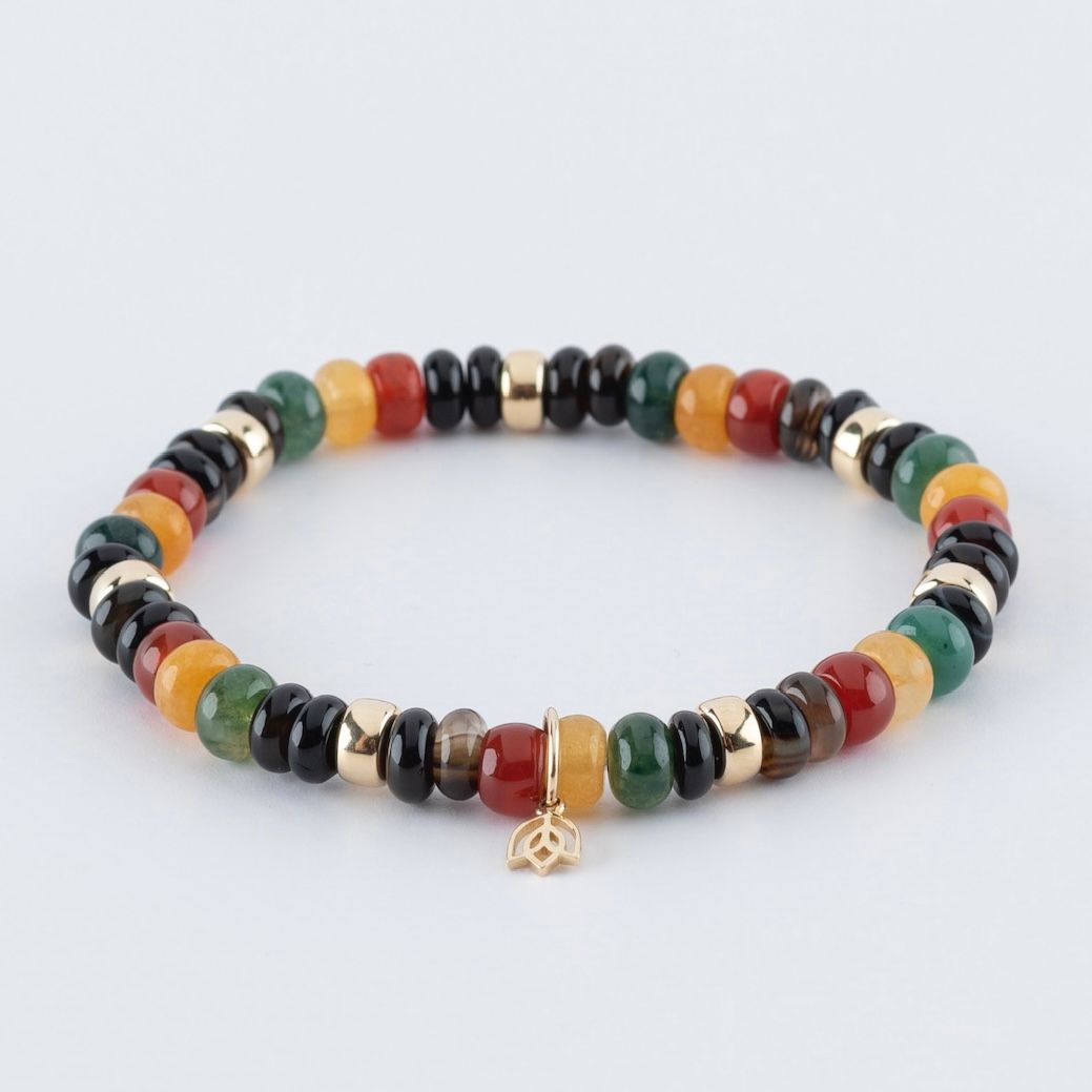 Y&G Reggae | Edelstenen armband & 14kt goud