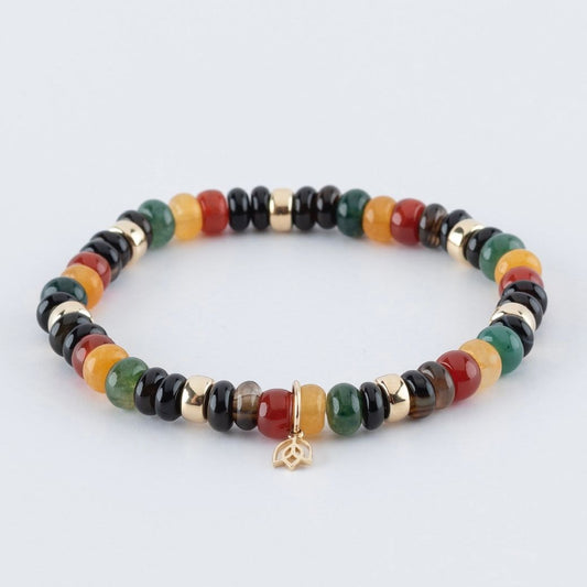 Y&G Reggae | Edelstenen armband & 14kt goud