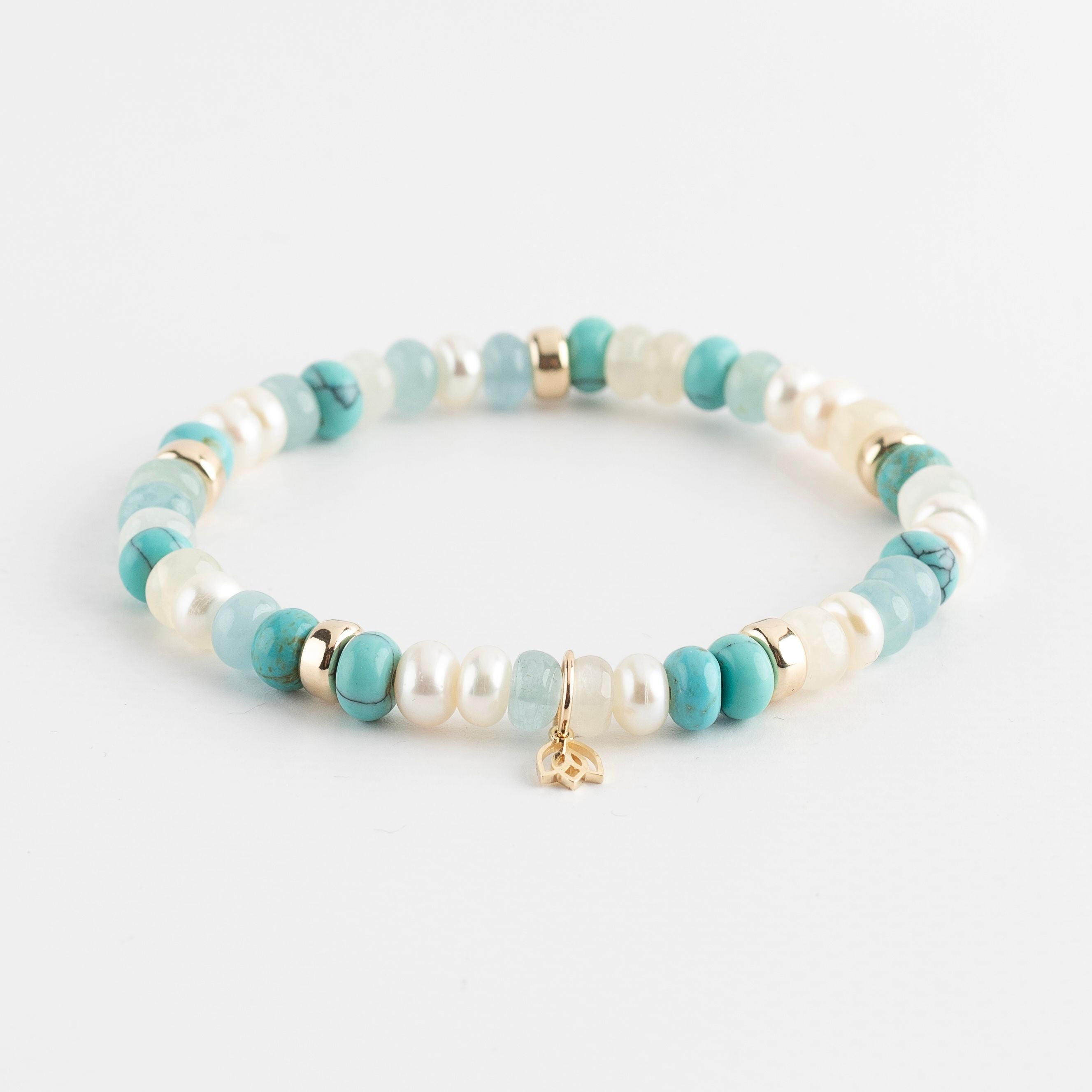 Y&G Aqua Serenity | Edelstenen armband & 14k goud